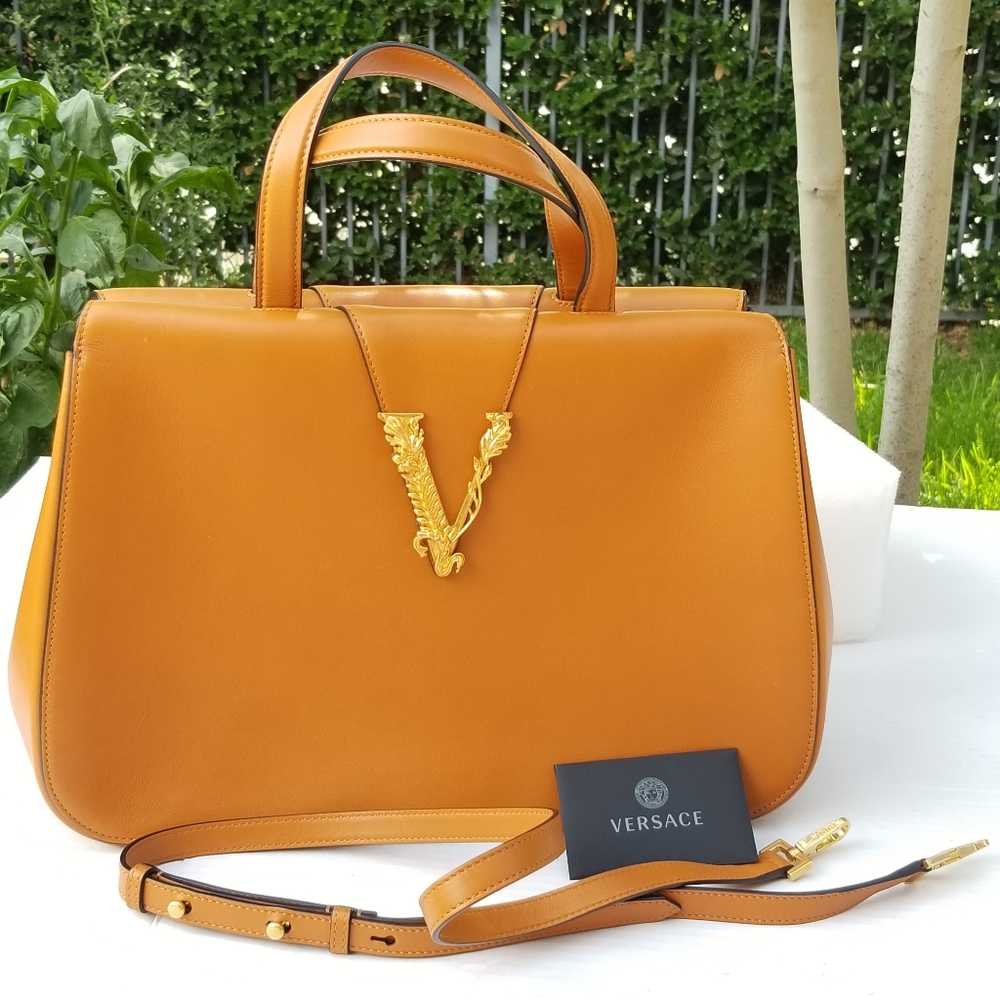 Limited Edition Versace VIRTUS Stunning Leather top Handle Satchel Handbag
